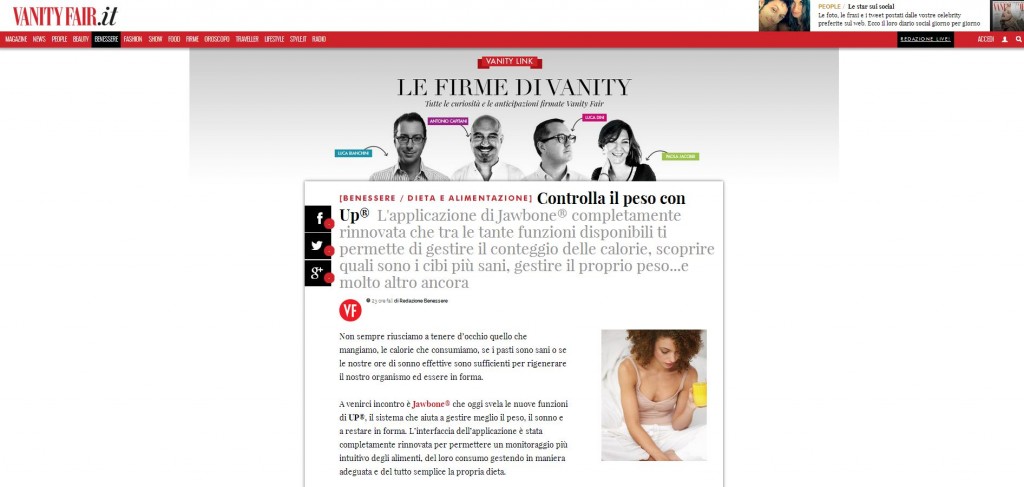 UP Jawbone, VanityFair.it