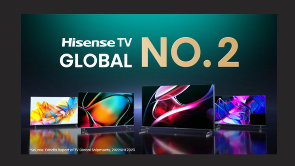 Hisense, secondo posto a livello globale per spedizioni TV per il terzo trimestre consecutivo