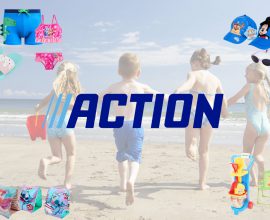 Action propone i prodotti essenziali per una giornata al mare con i più piccoli