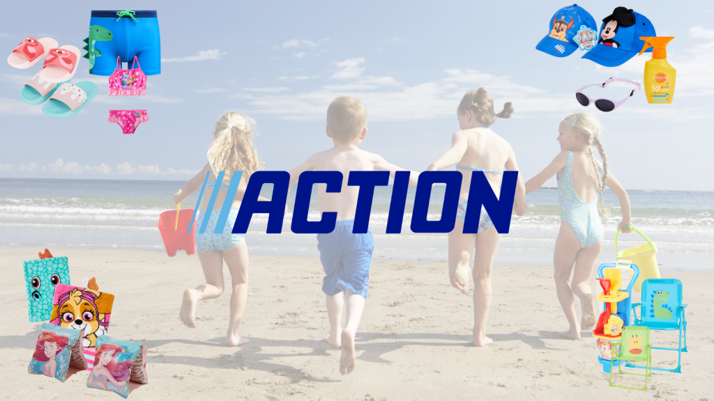 Action propone tutto il necessario per proteggere e divertire i bambini al mare